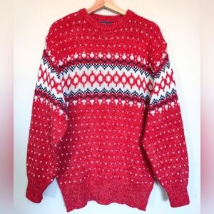 Vintage AstorOne Christmas Holiday Ski Sweater Large